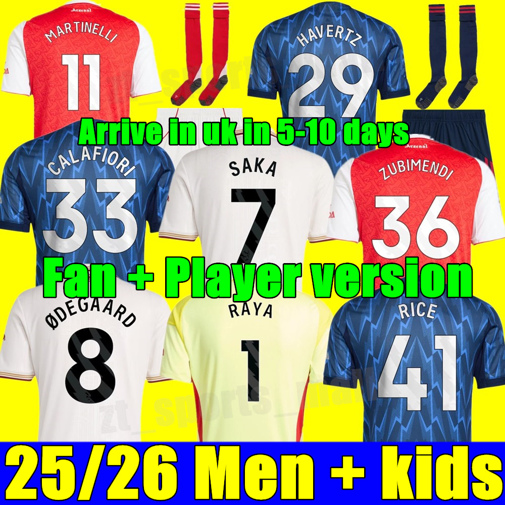 New 25 26 SAKA soccer jersey JORGINHO MARTINELLI ODEGAARD ARS THOMAS NICOLAS TIERNEY SMITH 2025 2026 Men Kids kit boys HAVERTZ J.TIMBER Football shirt