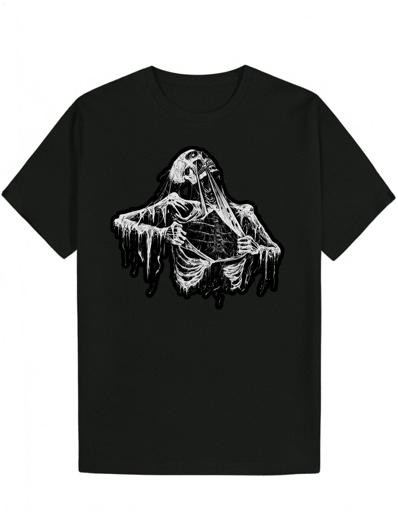 Men's Summer - Black Round Neck Eagle Design Lightweight Breathable Casual T-Shirt Pattern T-shirt | Polyester fabric fee12
