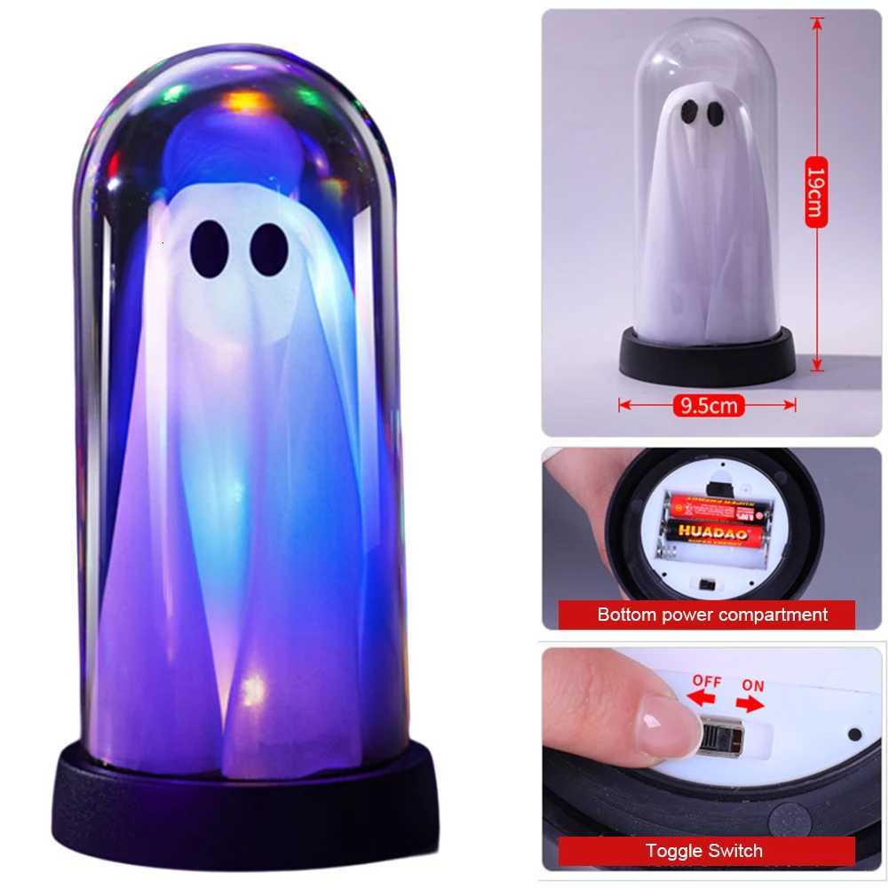 Halloween Ghost Decor Light Battery Operated Mini Ghost Figurines Light Up Ghost Ornament Lamp Festive Atmosphere Light XJ250804