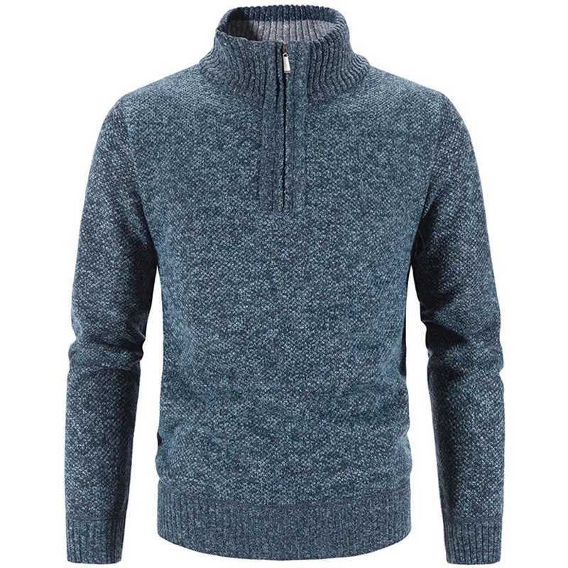 Mens Fall and Winter Models Knitted Sweater Stand-Up Collar Simple Loose Padded Thickened Sweater Jacket XJ250805