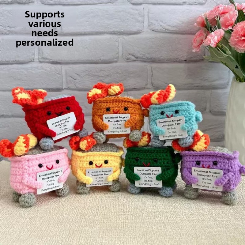 Hot Selling Support Emotional Trash Can Knitted Doll