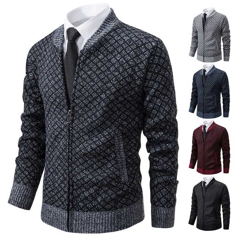 New Winter Sweater Men Cardigan Baseball Collar Casual Sport Zipper Jacket Coat Autumn Fleece Warm Clothes Knitted Coat XJ250805