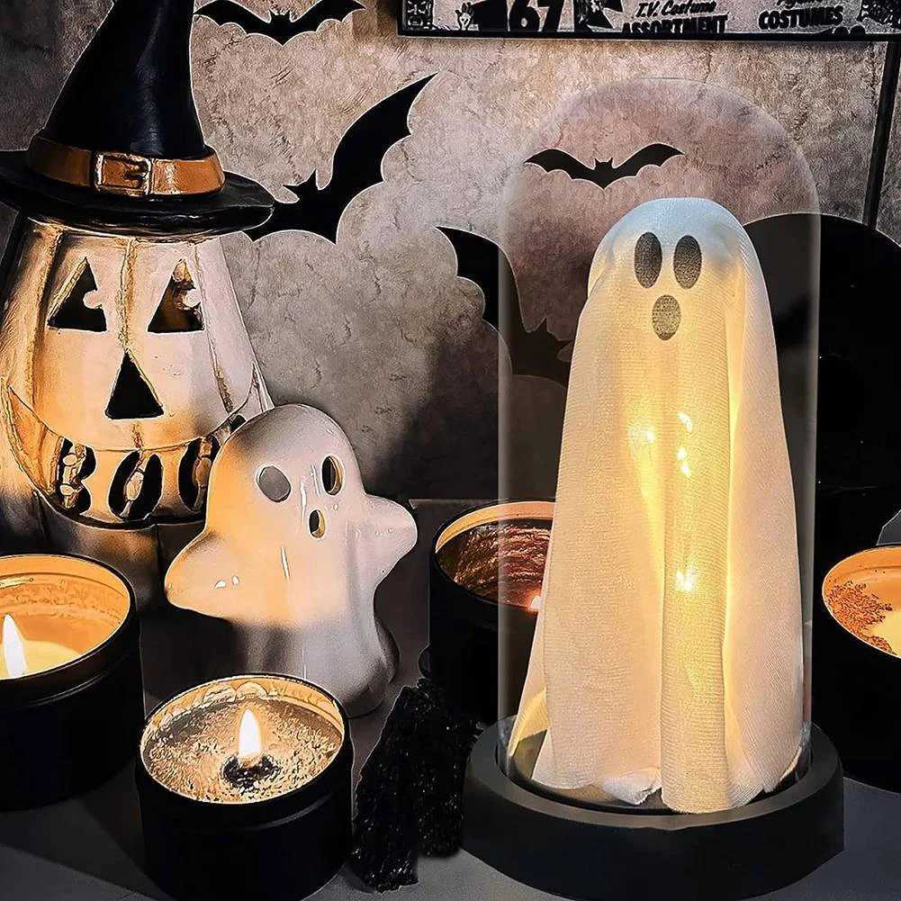 Halloween Decor Cute Ghost With Light Halloween Decorations Indoor Halloween Light Up Ghost For Home Tabletop Party Decor XJ250804
