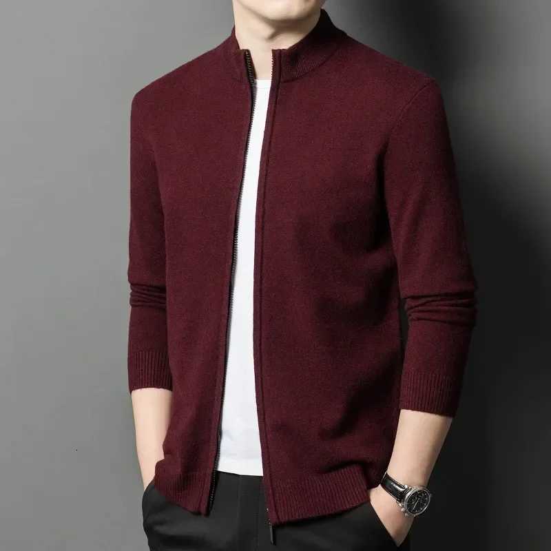 Knitted Cardigan Mens 2024 Autumn and Winter New Mens Casual Business Wool Sweater Jacket Mens Knitted Cardigan XJ250805