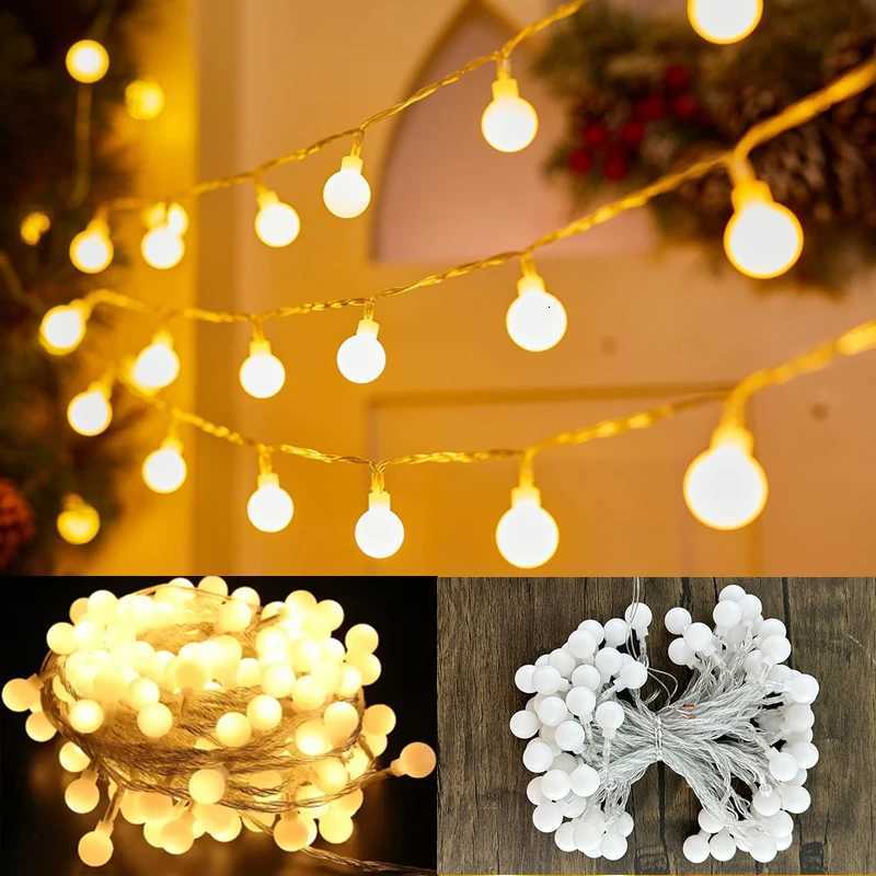 3/6/10M Battery Power Ball LED Garland Lights Small Ball Fairy Lights Globe String Lights for Bedroom Wedding Camping Tent Decor XJ250804