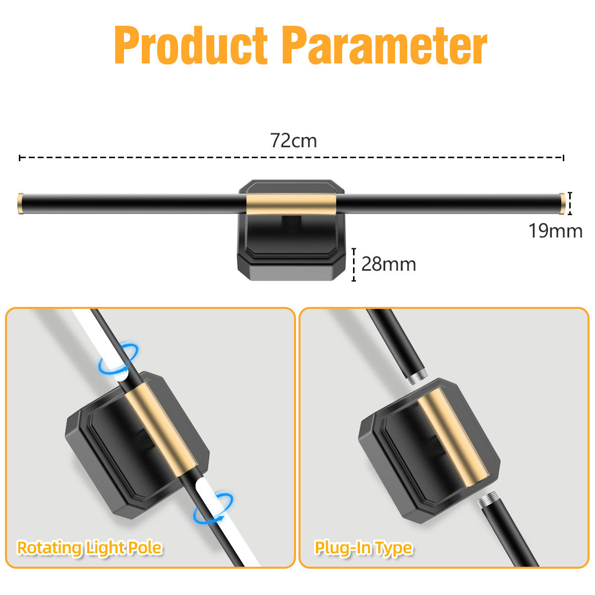 Ual Head Split Wall Lamp for Living Room/Study - Elegant Reading Light 10000mAh --HCP042
