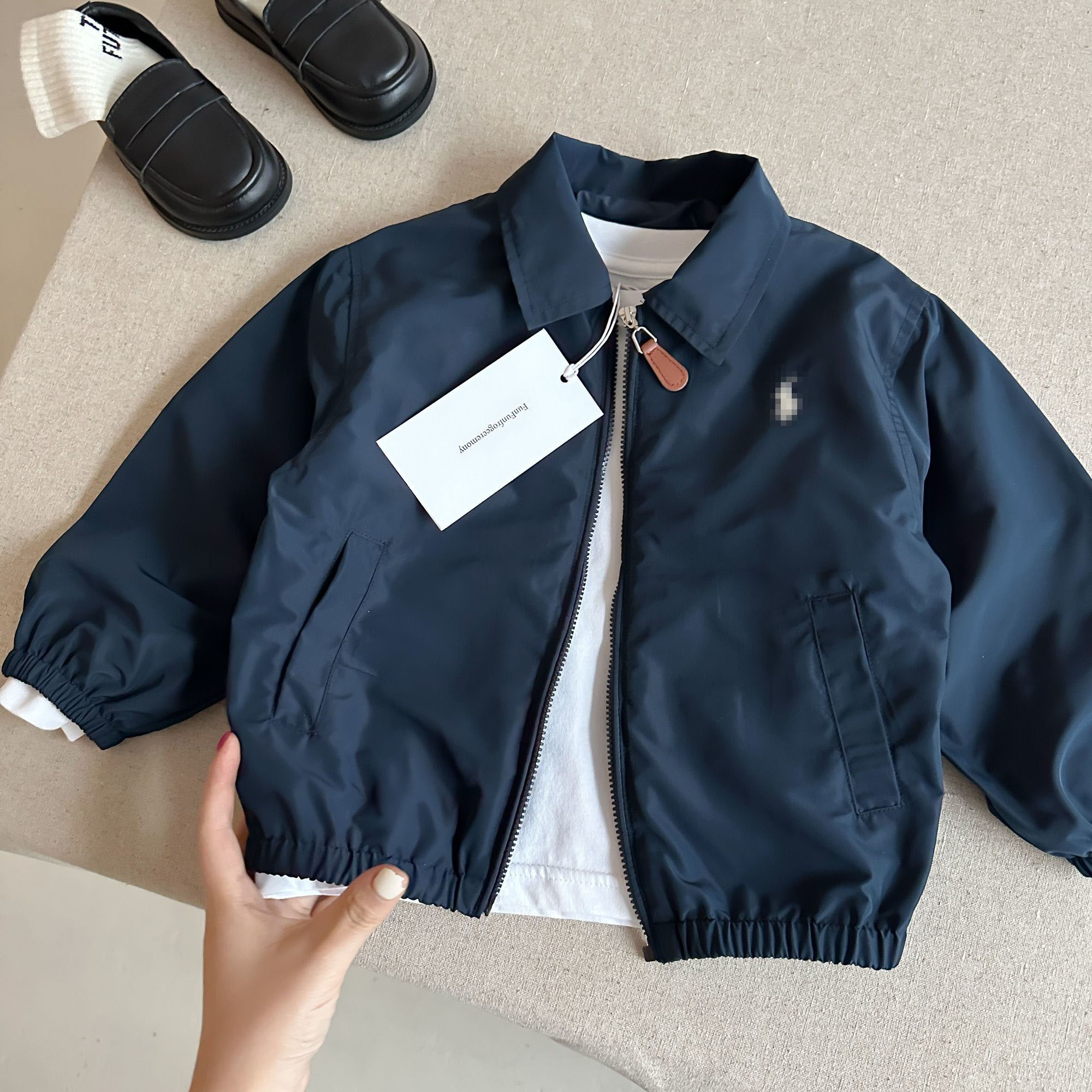 Kids Outerwear With Embroidery Children Zipper Polo Designer Baby Clothing Outwear Cotton Boys Girls Coat