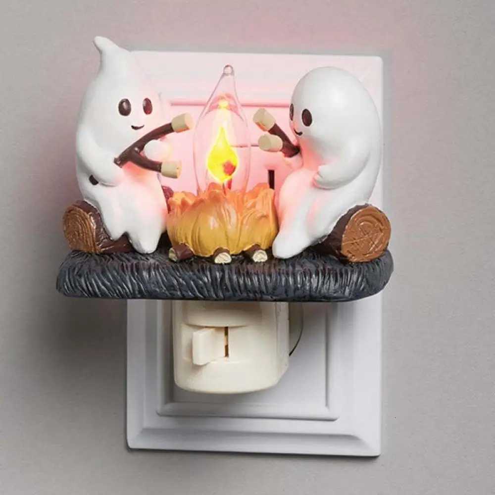 2025 Halloween Decoration New Ghost Bonfire Night Light EU US UK Plug Funny Cute Ghost Design Lamp Home Decor XJ250804