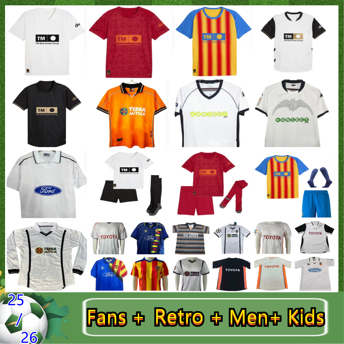 2025 2026 valencia cf soccer jerseys camisetas de futbol Valencia MENDIETA Romario PEPELU kids kit camiseta vcf HUGO DURO GAYA GUERRA MUSAH Retro 95 96 97 99 00 01 06 07