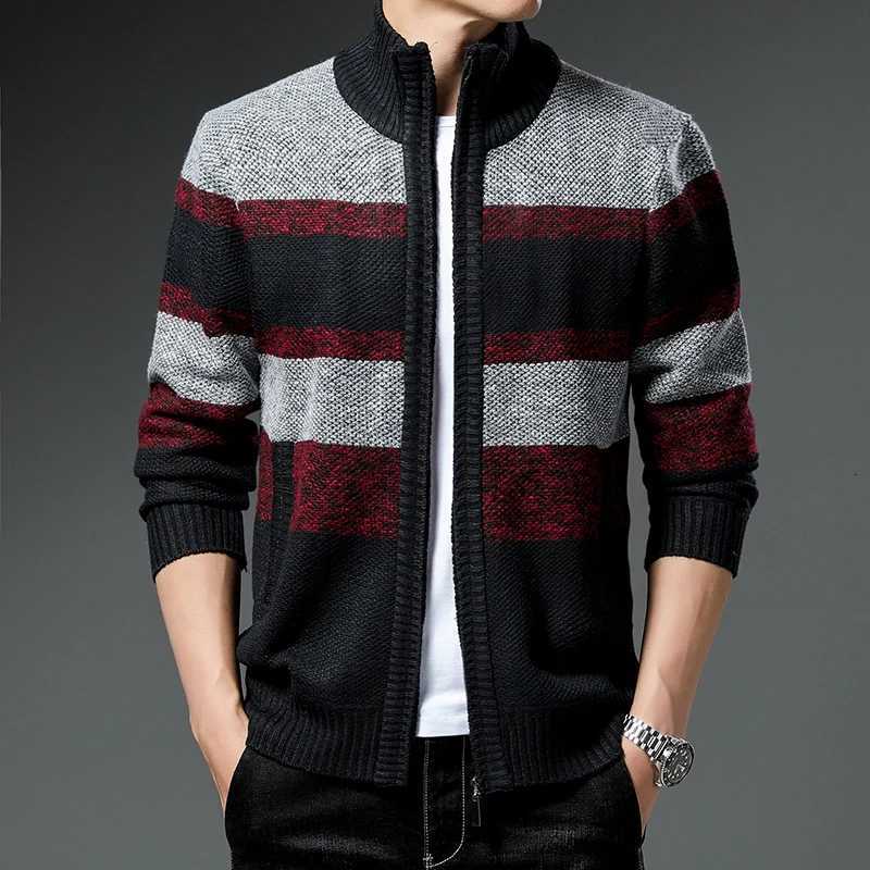 Winter Thick Sweater Mens Cardigan Jacket Autumn Winter New Slim Stylish Warm Sweaters Fleece Jumper Zip Up Sweater XJ250805