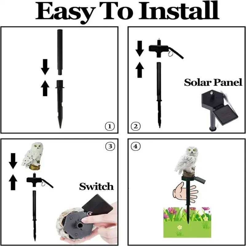 Solar Lamp Owl Animal Solar Garden Lights Solar Powered Solar Led Light Outdoor Garden Decoration Lamp Waterproof Solar Lights XJ250804