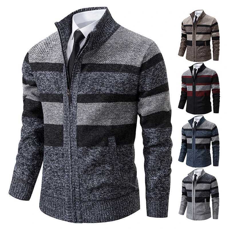 2023 Spring Autumn New Korean Trend Stand Collar Casual Sweater Cardigan Mens Clothing Winter Sweatercoat Hombre Jumpers XJ250805