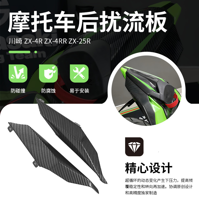 Suitable for Kawasaki ZX-4R ZX-25R/SE ZX-4RR Modified Rear Wing Rear Side Panel Wind Wing Rear Side Fairing 240509