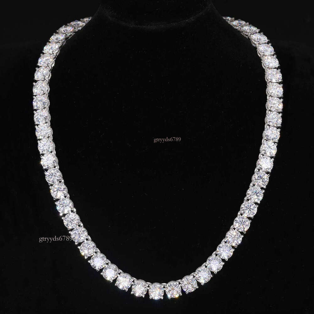 Designer NecklaceDesign Iced Out Bracket 10mm Sterling Sier Vvs Moissanite Dia Baguette Buckle Tennis Chain Necklace