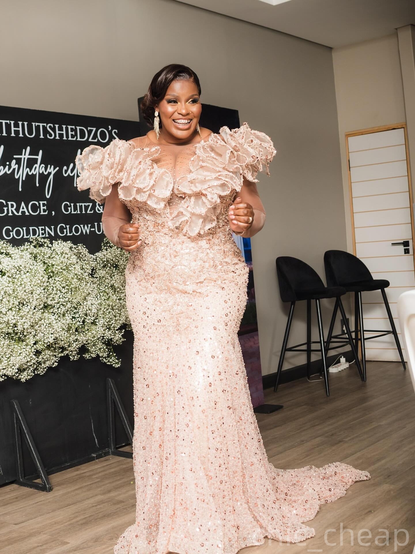 Mermaid Champagne Prom Dresses 2025 Beaded Lace Sequined Evening Formal Party Second Birthday Engagement Gowns Plus Size Dress For Special Occasions Z
