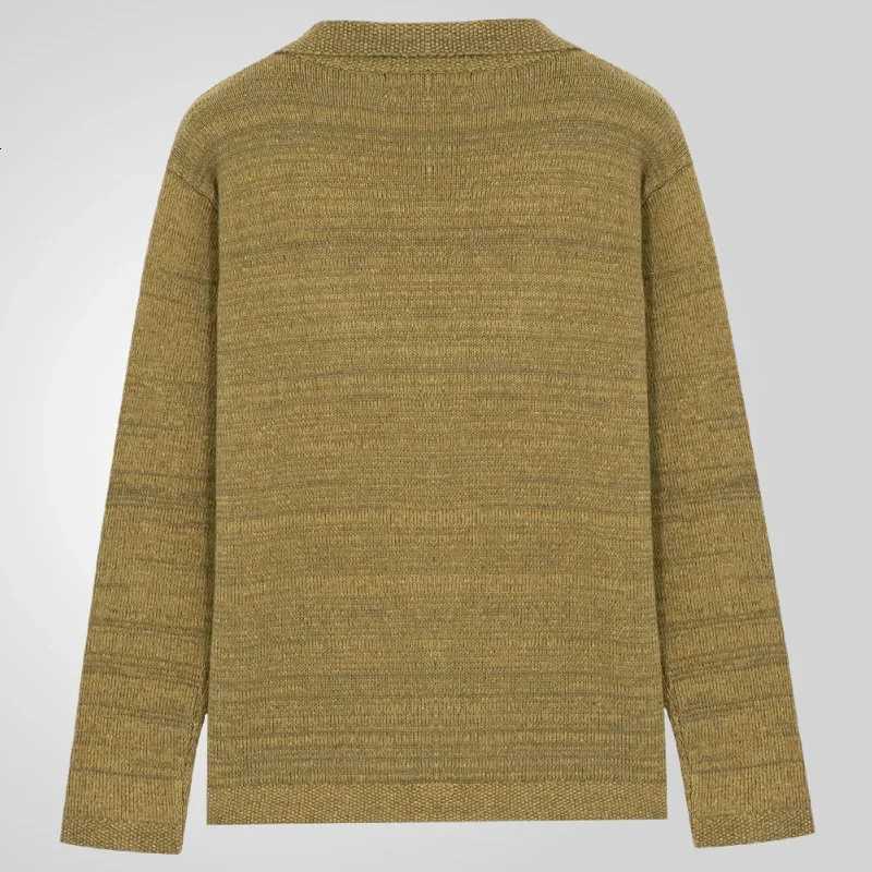 Mens Sweaters Cardigan Coat Turn Down Collar Full Sleeve Coats Single Breasted Splice Slim Fit Open Stitch Autumn Winter XJ250805