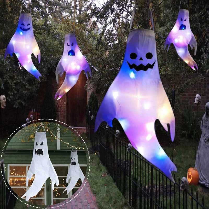 Halloween Decoration Scary Ghost Windsock Glows in The Dark Party Gifts Party Hanging Flags Day of The Dead DecorationXJ250804