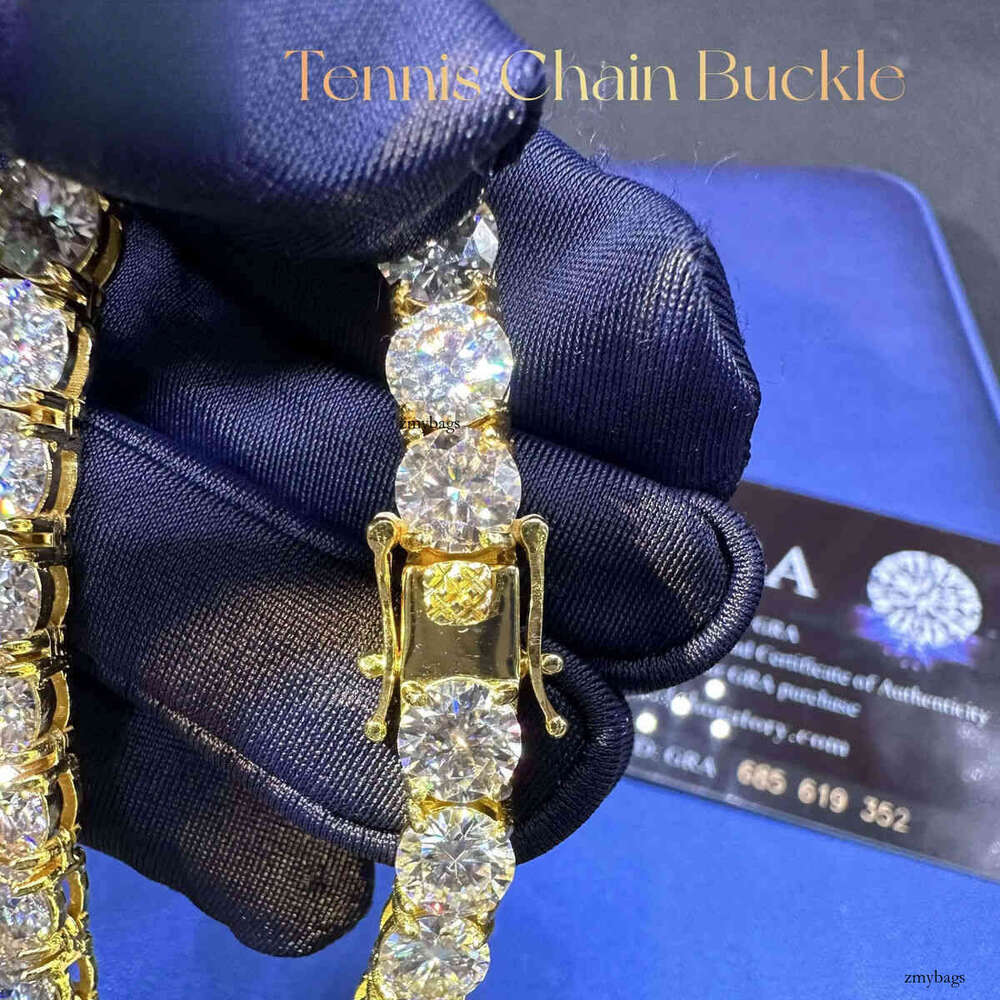 PASS Tester Iced Out Moissanite Dia Hip Hop Jewelry Chain Sier 3mm Tennis Necklace Bracelet