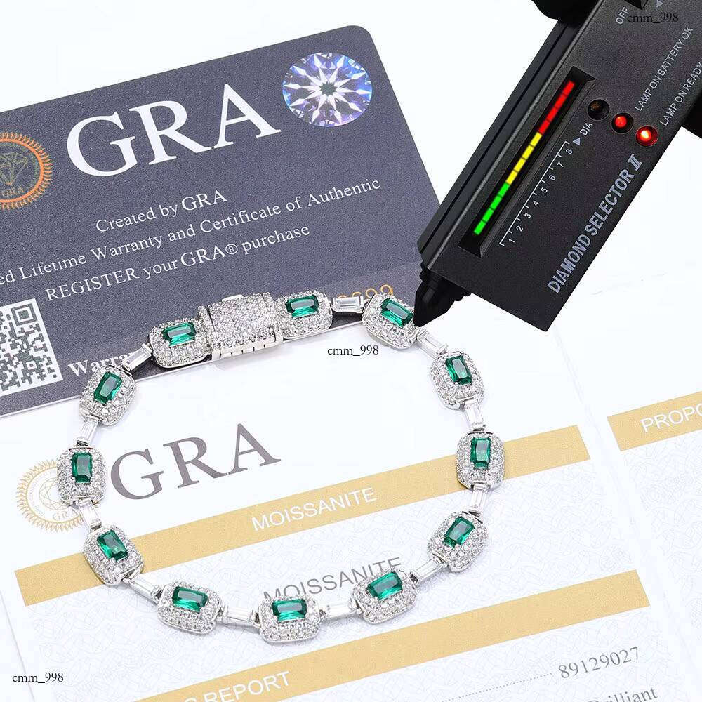 NUOYA 7mm Sterling Sier VVS Moissanite Bracelet for Women Fine Chain & Link Jewelry
