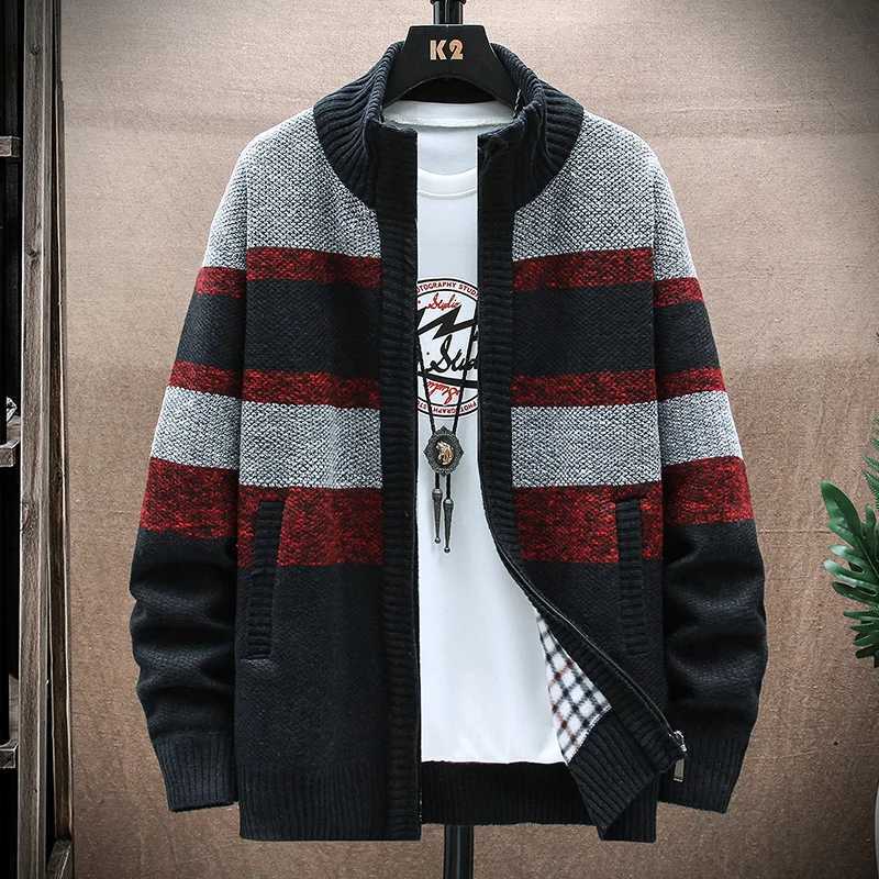 Men Jackets Cardigans Winter Casual Sweatercoats Warm Sweaters Male Stand-up Collar Slim Fit Sweaters Coats Winter Clothes 3XLXJ250805