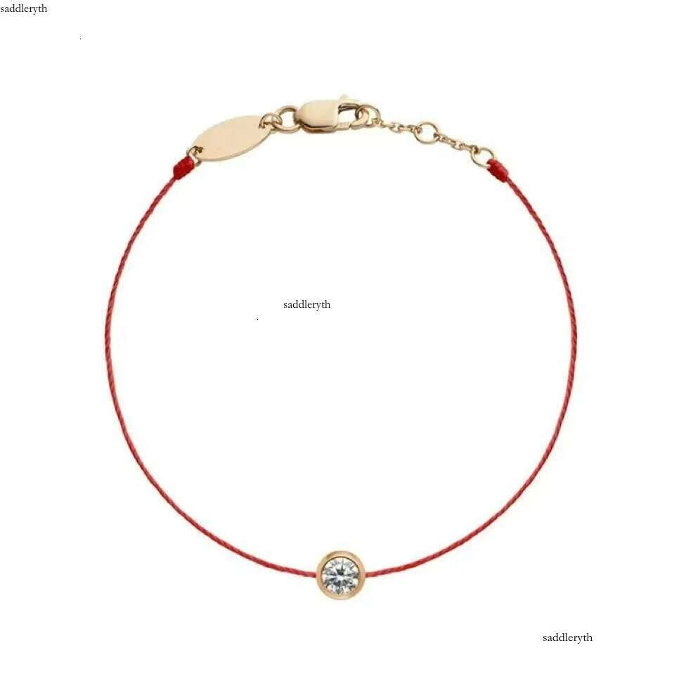 Red Bracelets bracelet for Women Rose Gold Pure Round Dia Weaving Hand Rope Designer jewelry