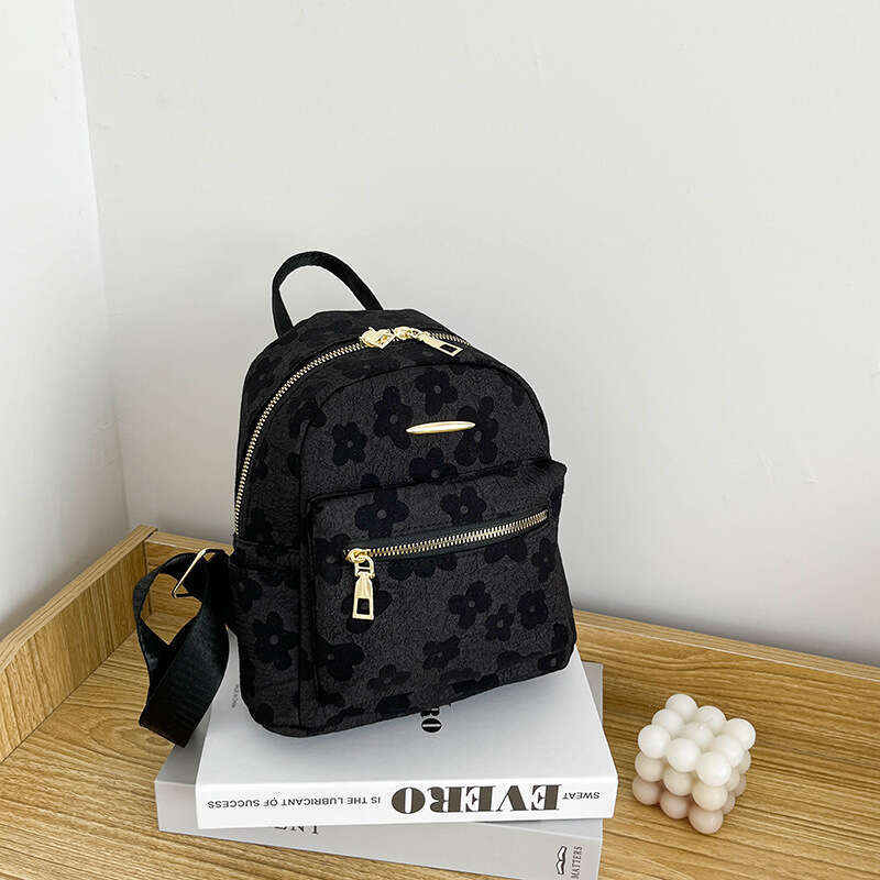 Trendy Printed Canvas Women's 2025 New Korean Style Shoulder Bag Casual Handbag Simple Large Capacity Backpack