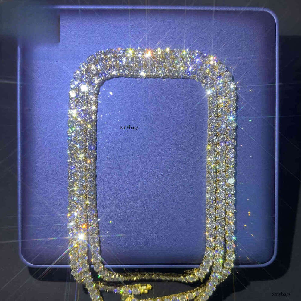 PASS Tester Iced Out Moissanite Dia Hip Hop Jewelry Chain Sier 3mm Tennis Necklace Bracelet