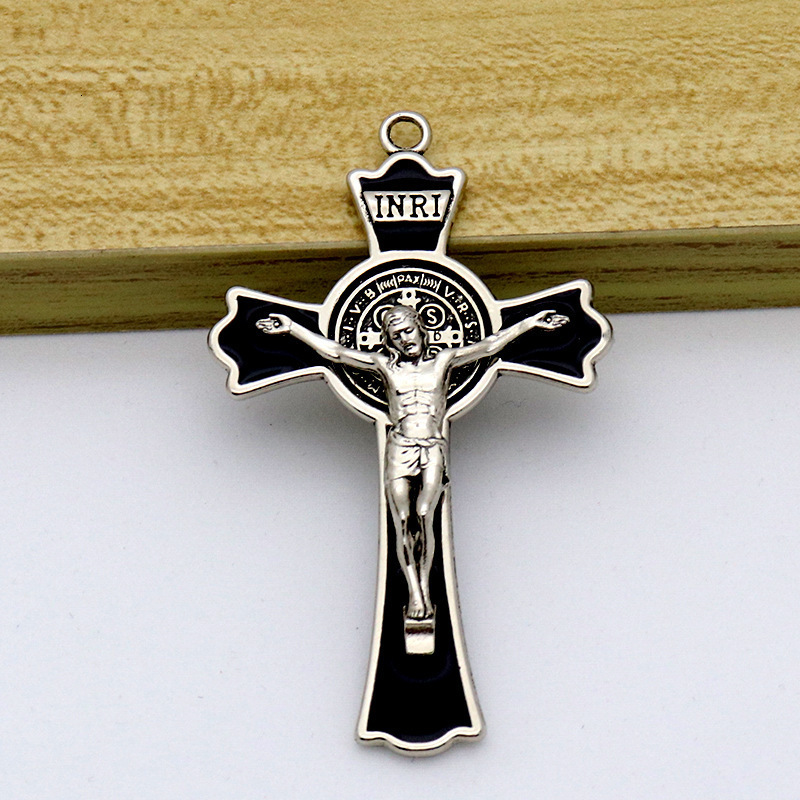 religious cross christian jewelry cross pendant saint benedict cross pattern pendant necklace. 231225