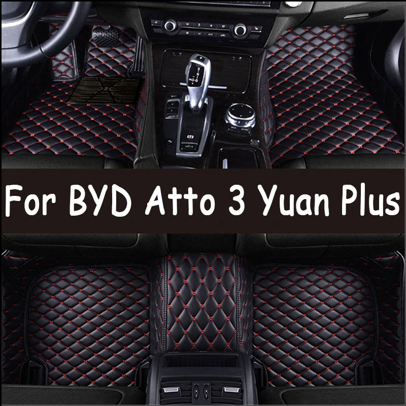 Custom Automotive Car Floor Mats For BYD Atto 3 Yuan Plus 2022 Auto Luxury Leather Men Women Car Mats Full Coverage