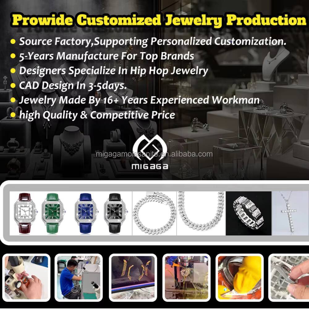 Factory Custom 925 Silver with 2 3 4 5 6mm Moissanite Cluster GC Certified Affordable Tennis Chain