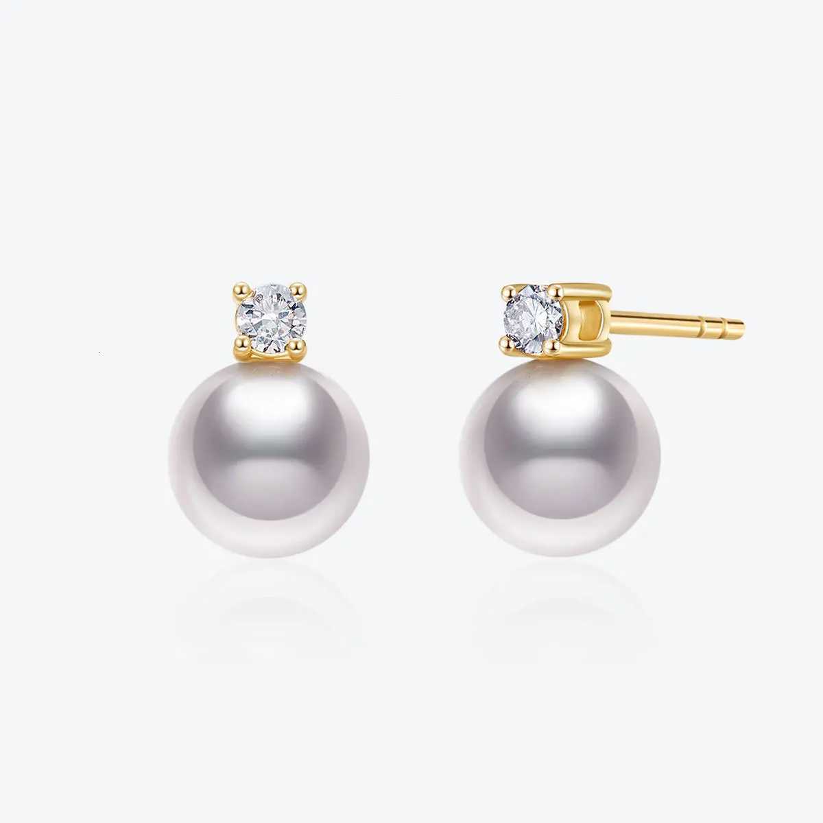100% Authentic - New Fashion Lofty 8-12mm Freshwater Pearl Stud 18k Gold Earrings for Women S925 Sterling Silver Jewelry Girlfriend Gift Y250804