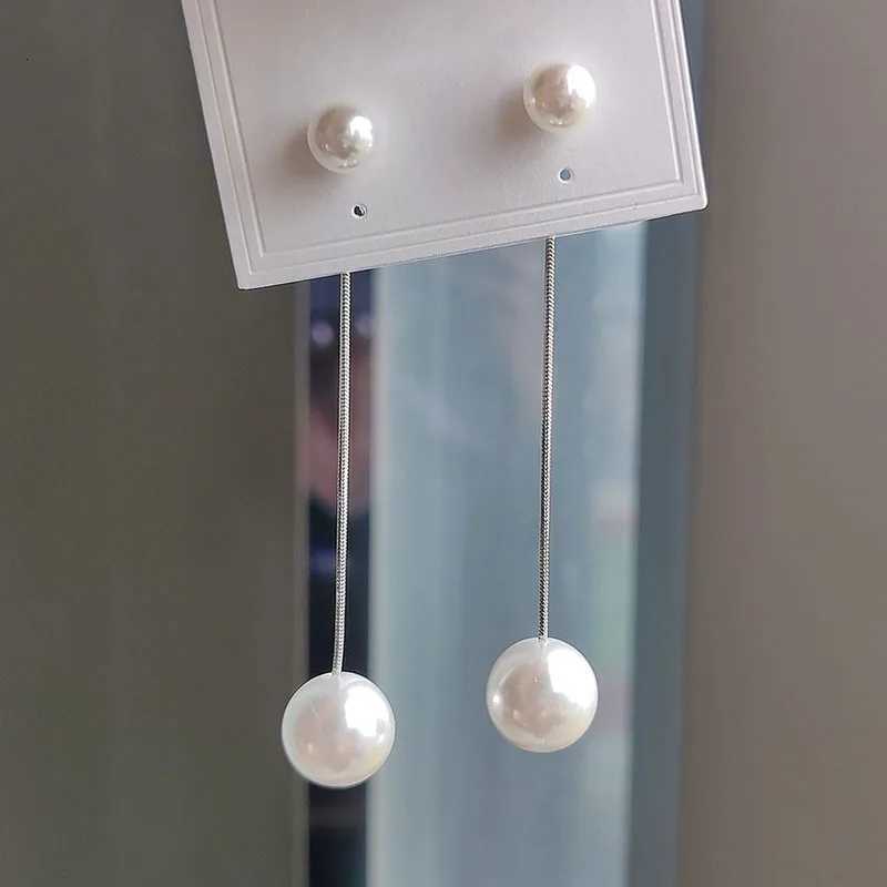 Korean Long Tassel Simulated Pearl Drop Earrings for Women Gift Bijoux Korean Jewelry OL Earrings Y250804