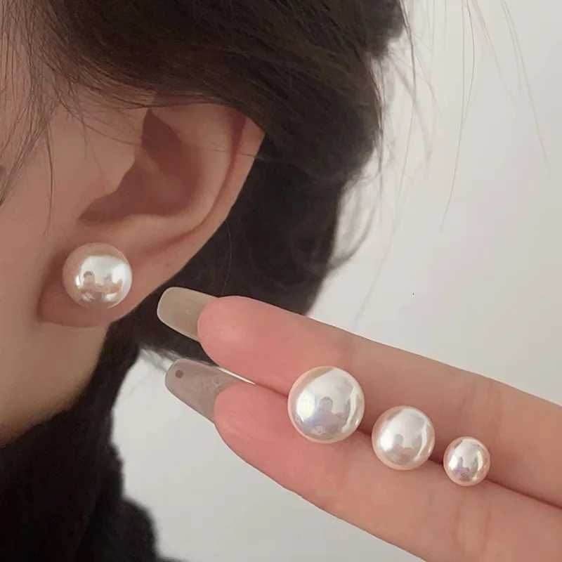 New 925 Sterling Silver Pearl Stud Earrings Simple Style Charm Women Earrings Beautiful Jewelry for Friends Birthday Party Gift Y250804