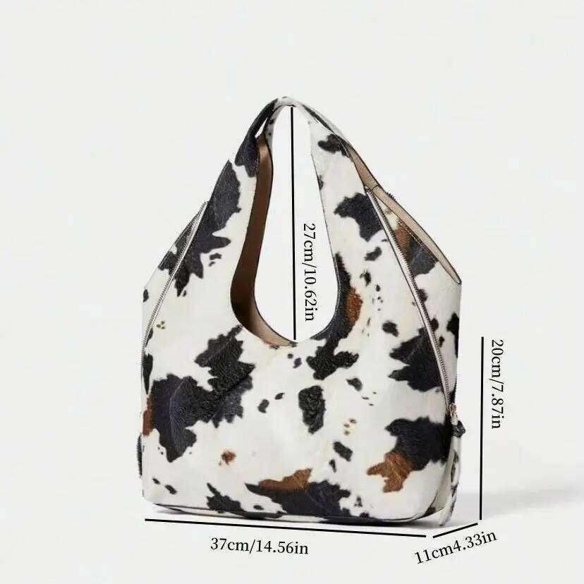 Women's Simple Fashion Casual Tote Cow Shoulder Bag, Spacious Designer Satchel,Leopard Print Handbag for Everyday Use