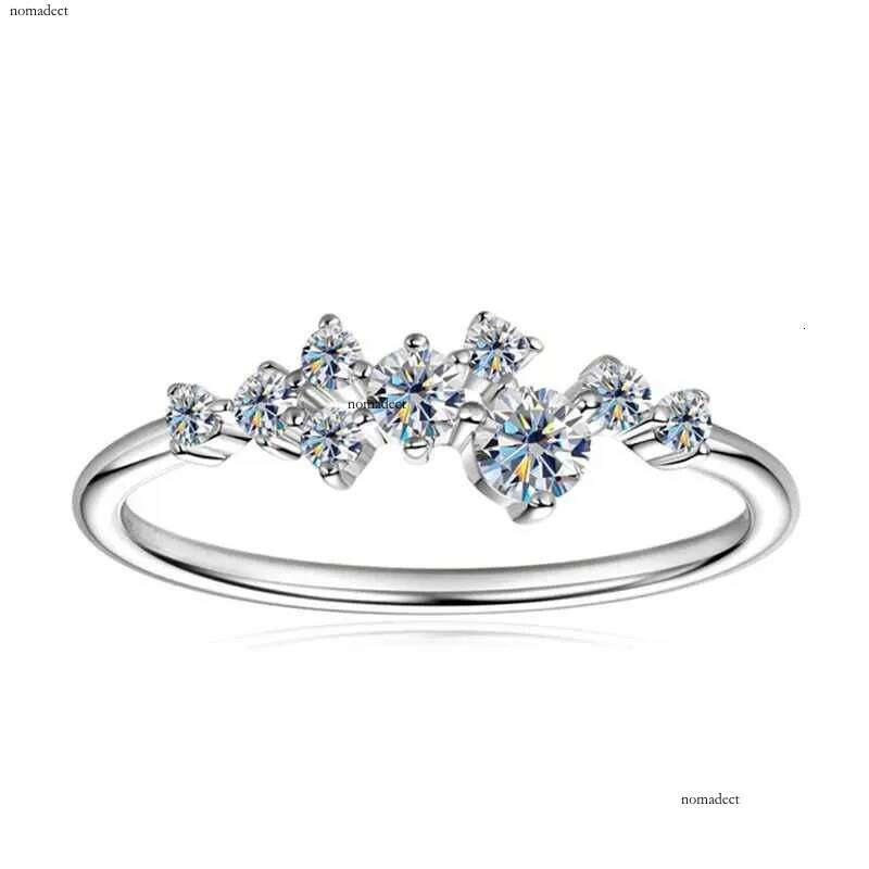 NeeTim Full Moissanite Eternity Ring Sterling Sier with Yellow White Gold Plated Lab Dia Rings For Women Fine Jewelry