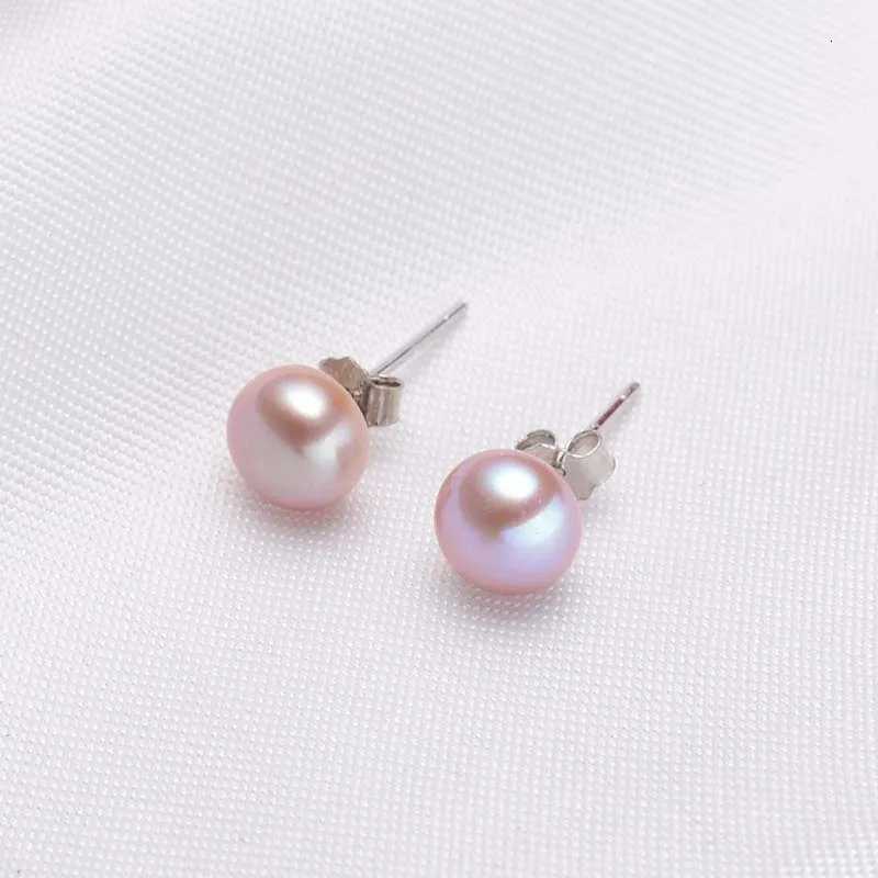 100% Genuine Pearls Stud Earrings Fashion Natural Freshwater Pearl Earrings Jewelry Gifts for Women Party Wedding Accessories Y250804