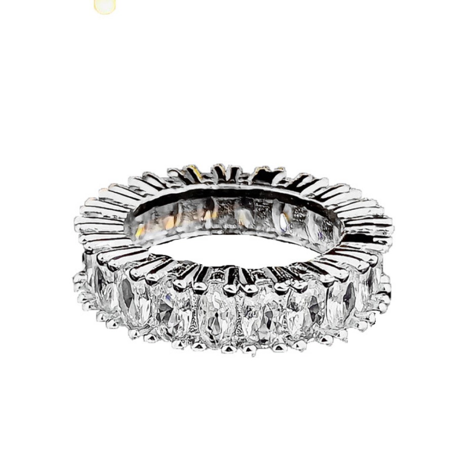 Luxury Designer Rings Full Diamond Square Womens Classic Inlaid Zircon Ring Jewelry Gifts