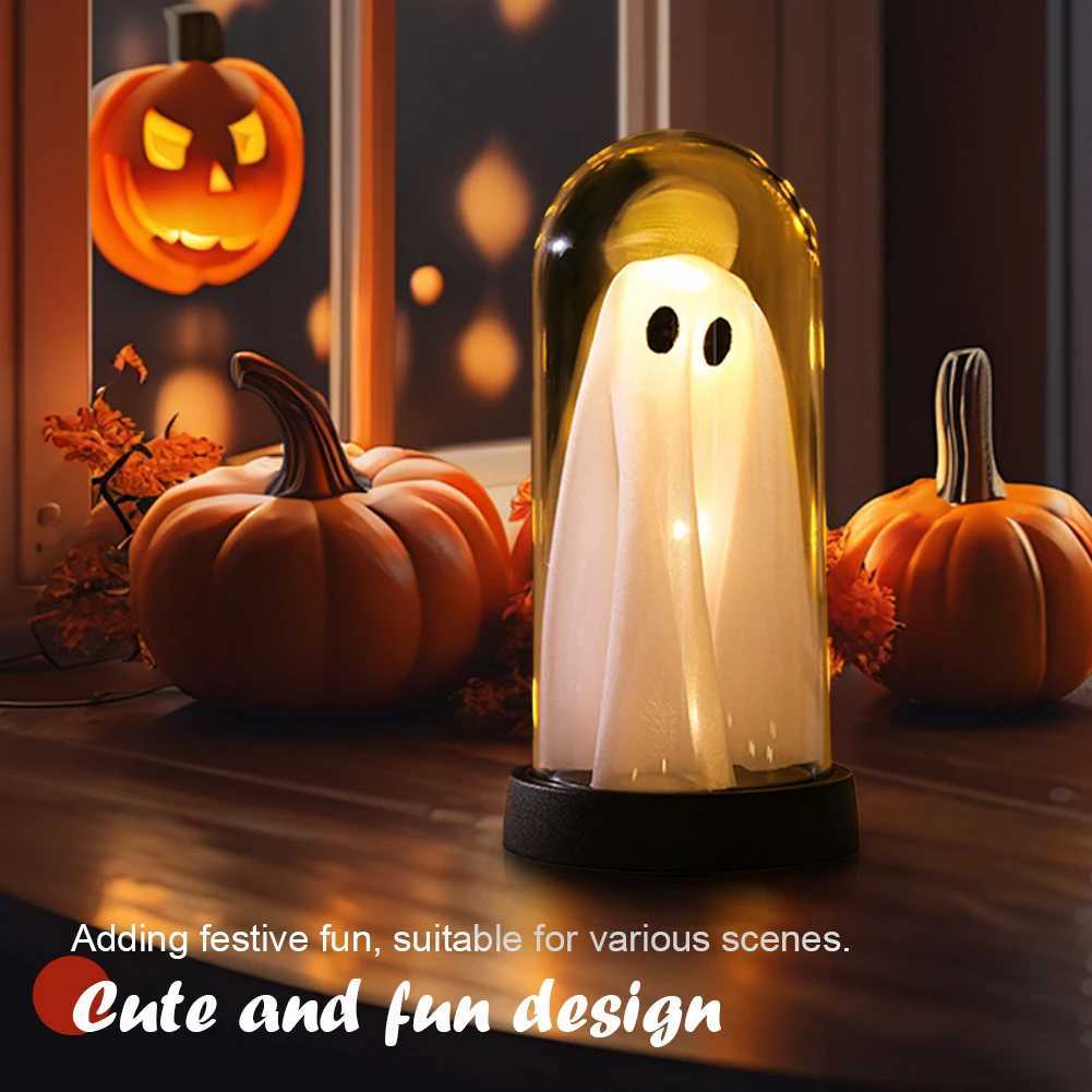 Halloween Ghost Decor Light Battery Operated Mini Ghost Figurines Light Up Ghost Ornament Lamp Festive Atmosphere Light XJ250804