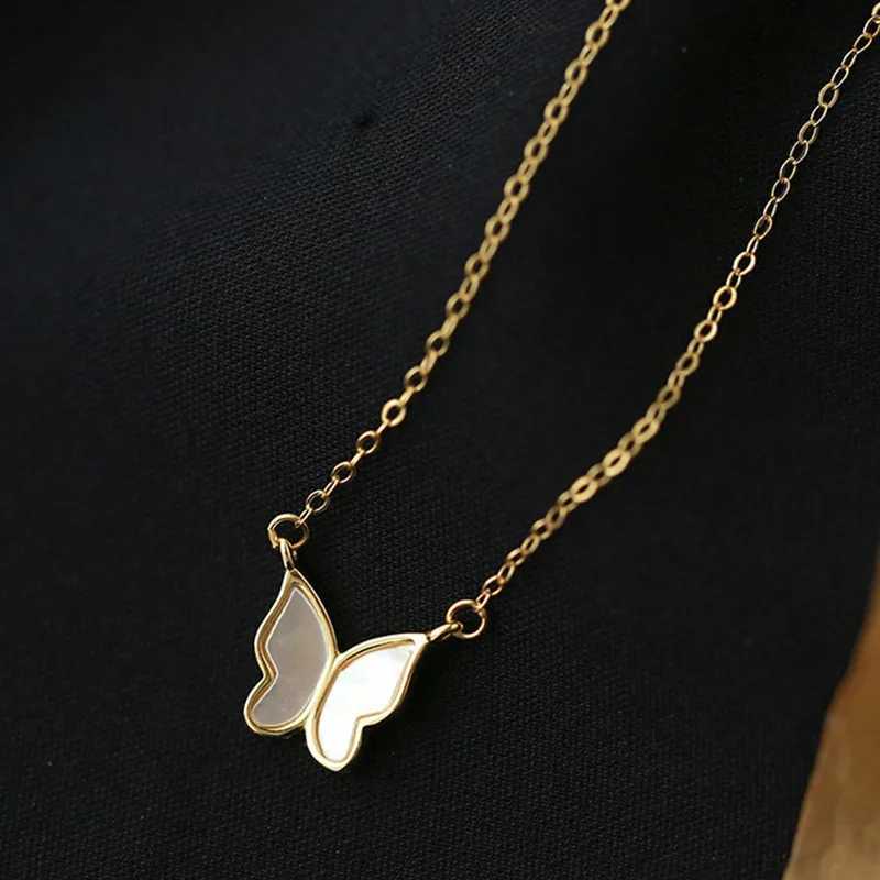 Acrylic Shell White For Wen INS Gold Color Clavicle Chain Necklace Elegant Party Jewelry Gifts S250805