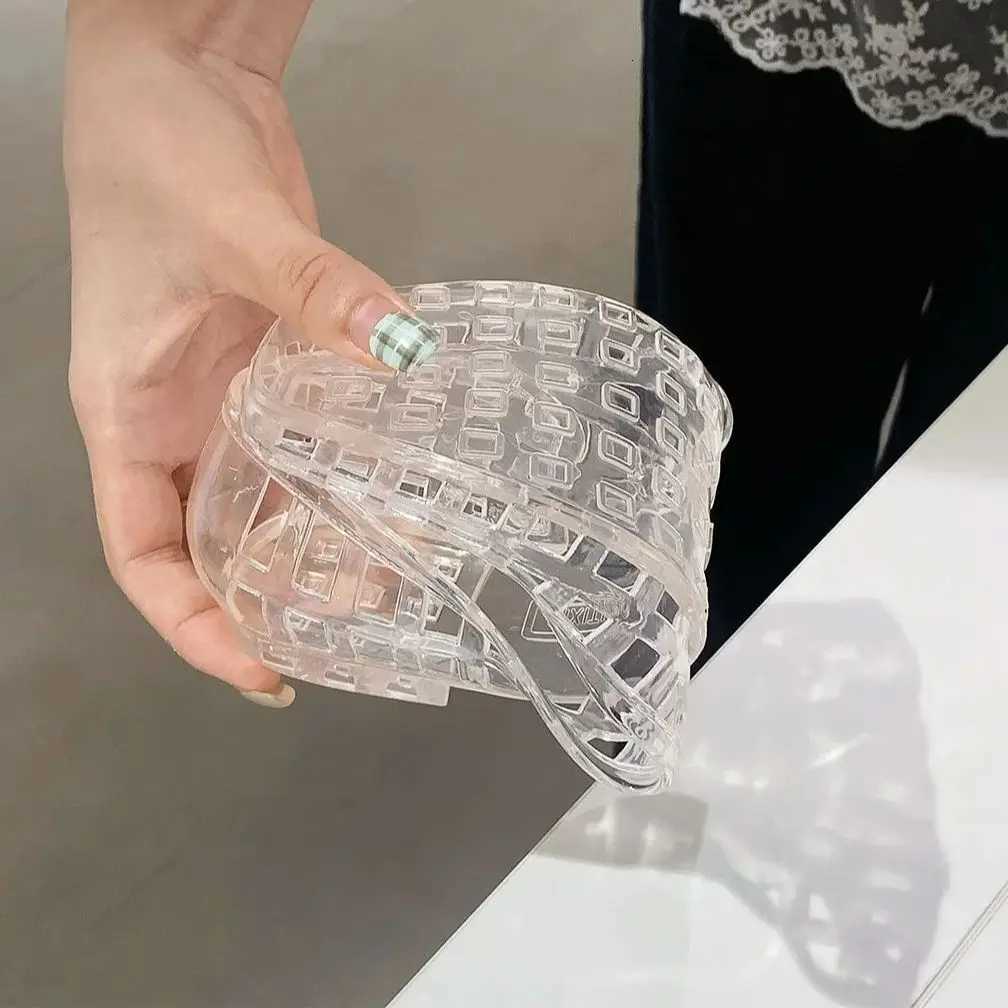 Casual Lazy Square Head Flat Bottom Hollowing Single Shoes for Women Summer Korean Simple Wind Hundred Anti-slip Jelly Shoes W250805