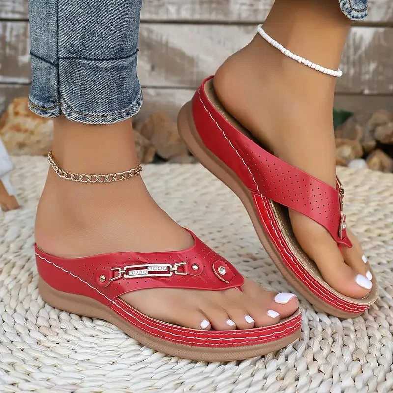 Summer Women Slippers Big Size Platform Wedges Sandals Non-Slip Open Toe Sandals Flip Flops Comfortable Beach Shoes Slides Women W250805