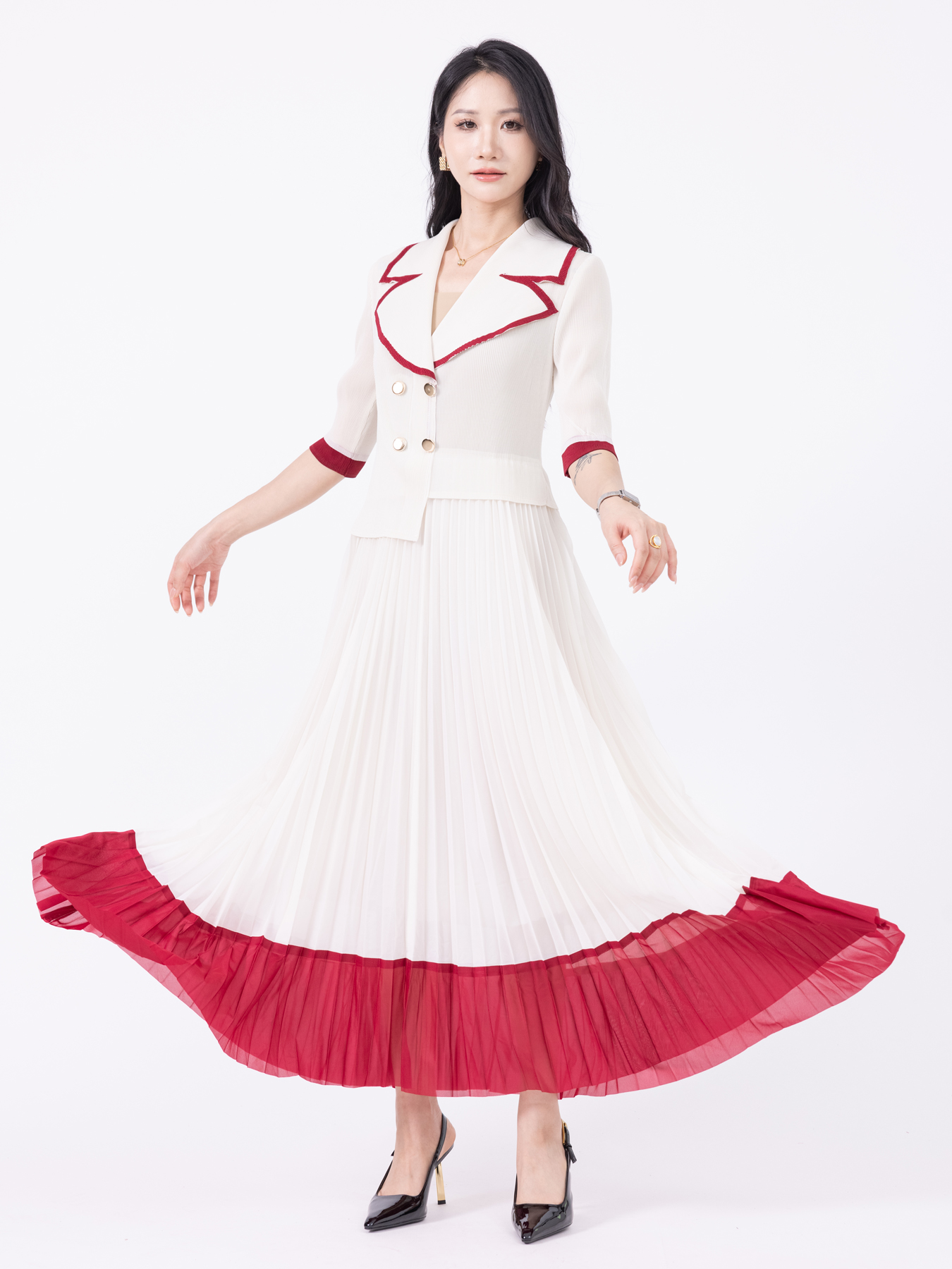 Dresses Basic & Casual Dresses Two fake dresses in contrasting colors H250323