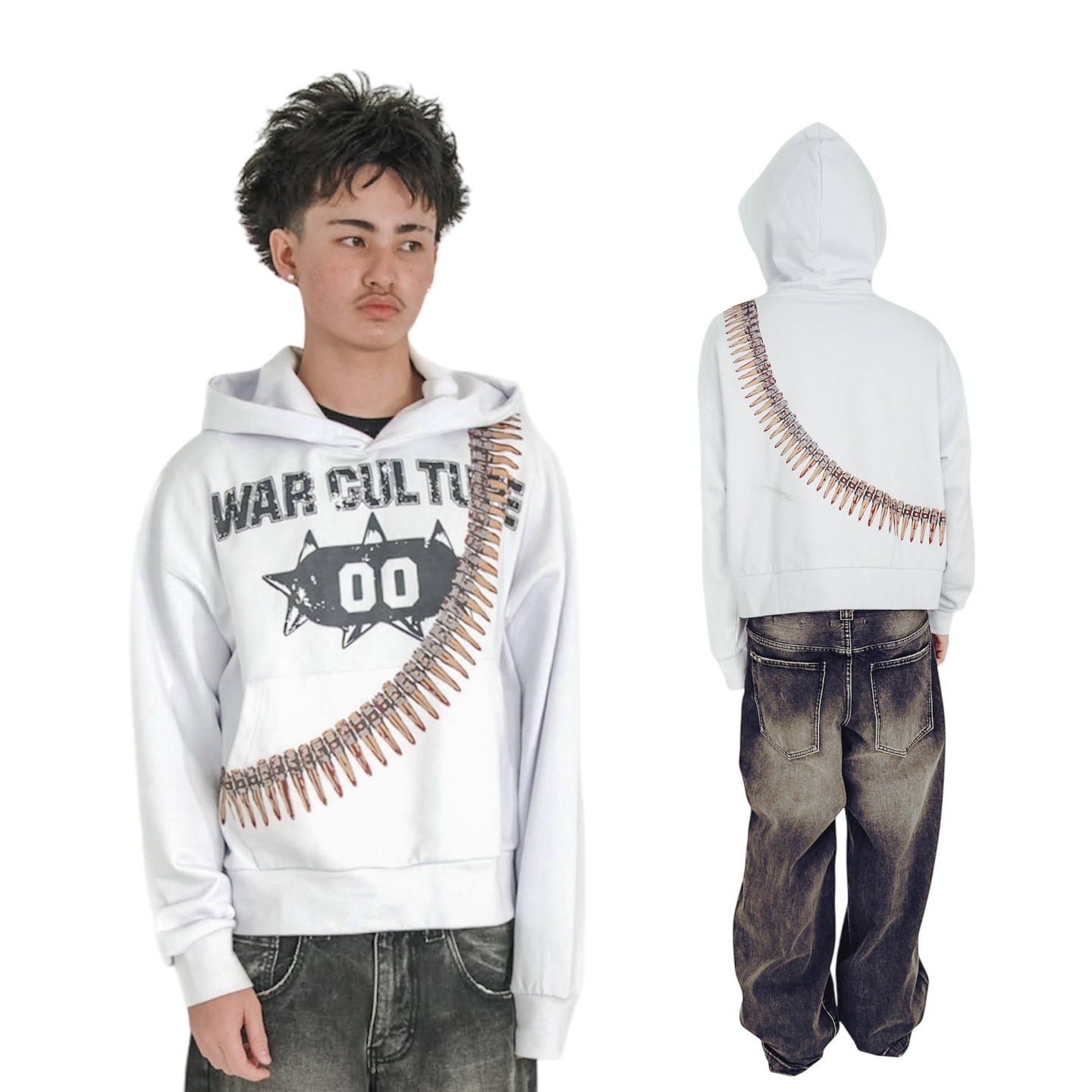 Men's Hoodies American Hip-hop Casual Letter Printing Trendy Brand Hoodie Men 2025 High Street Harajuku Punk Oversized Sweatshirt Women