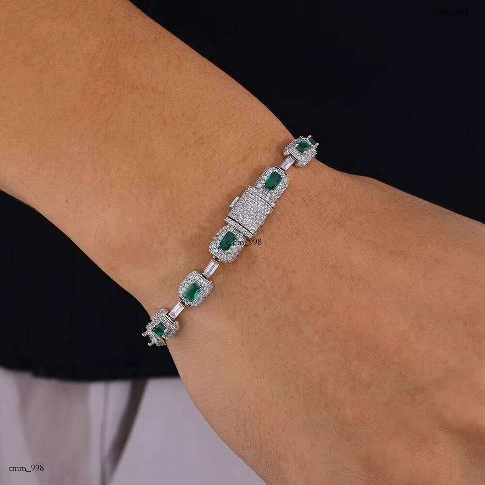 NUOYA 7mm Sterling Sier VVS Moissanite Bracelet for Women Fine Chain & Link Jewelry