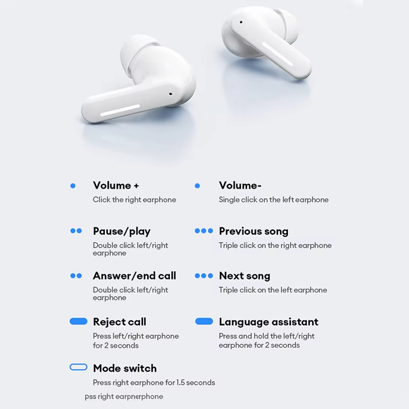LenovoServices Wireless Bluetooth 6.0 Headphones HIFI Stereo Game Call Music Noise Reduction Earbuds TWS Sport Earphones LE209