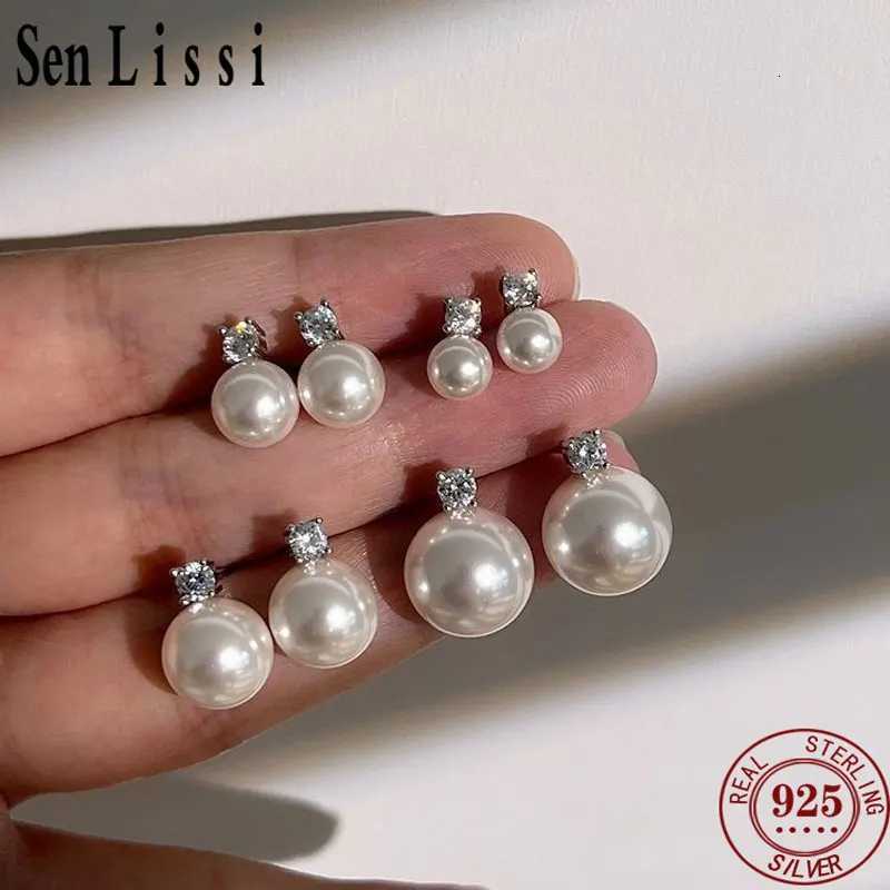 100% Authentic - New Fashion Lofty 8-12mm Freshwater Pearl Stud 18k Gold Earrings for Women S925 Sterling Silver Jewelry Girlfriend Gift Y250804