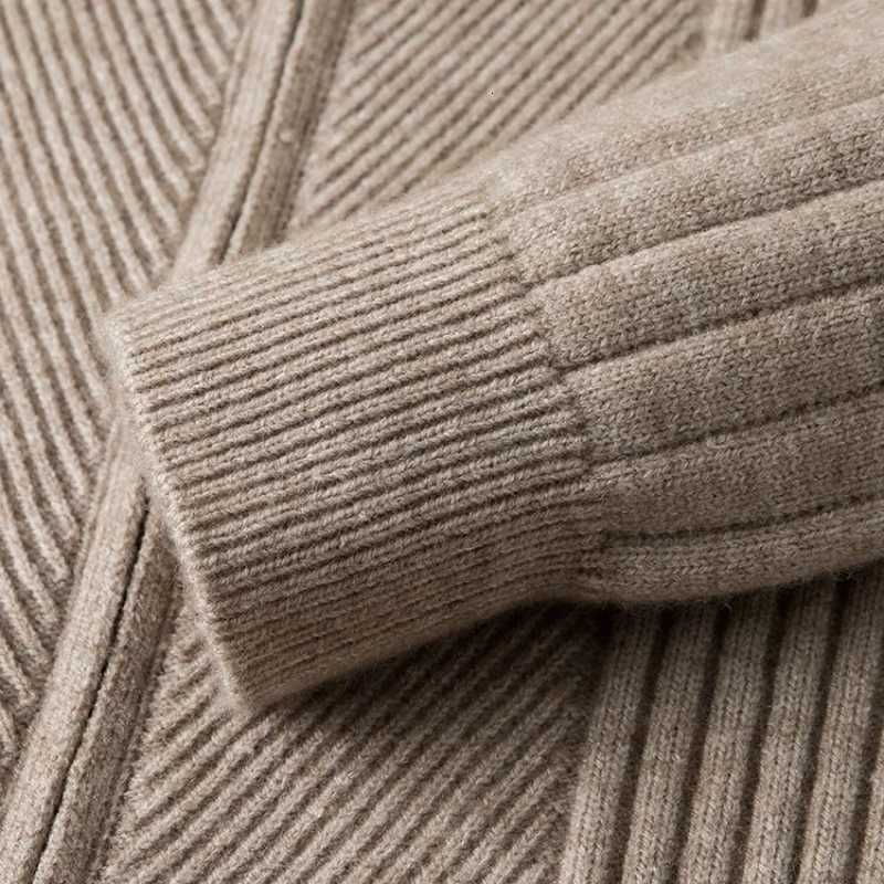 Half High-collar Zip Knit Autumn and Winter New Product 2024 Mens Stretchable Warm Knit Cardigan Daily Commute Sweater.XJ250805