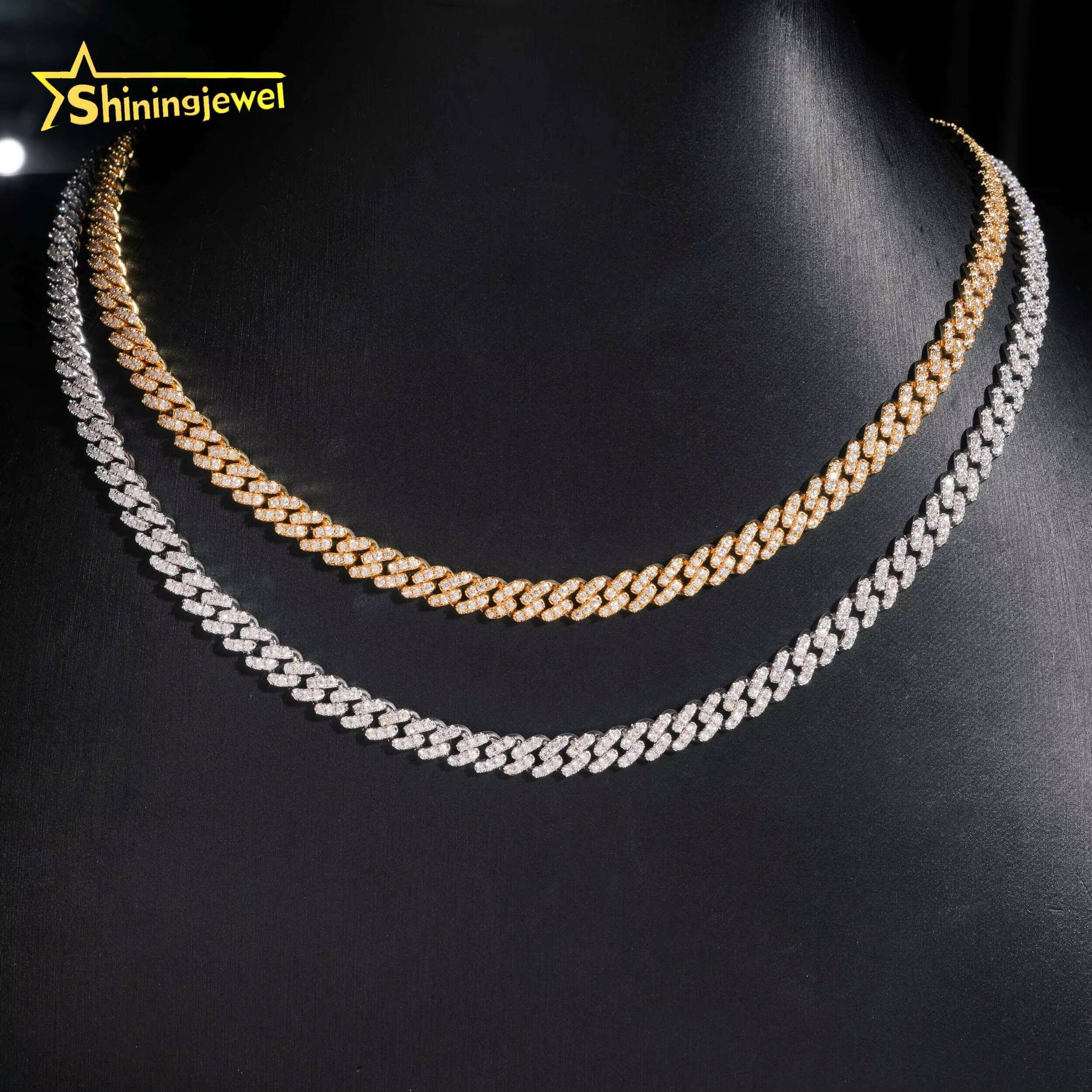 RTS 6mm 1 Row Stone 925 Sterling Silver Hip Hop Jewelry Men Necklaces Bracelets Diamond Iced Out Moissanite Cuban Link Chain