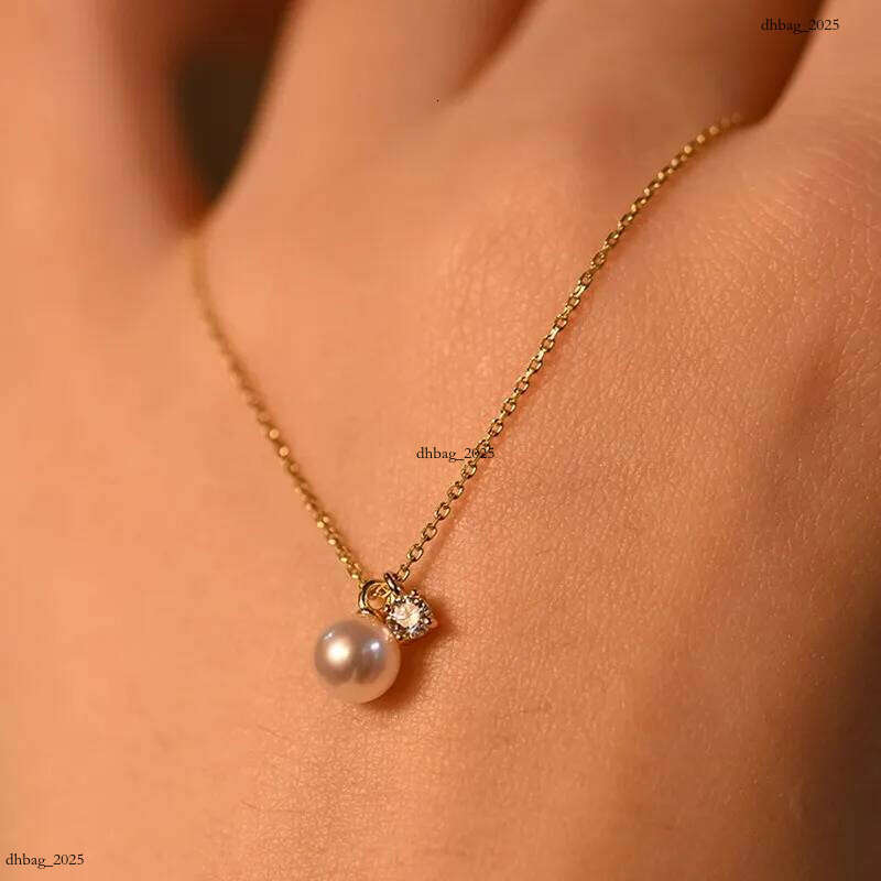 S Pearl Necklace with Small Zircon Light Niche Collarbone Chain Jewelry