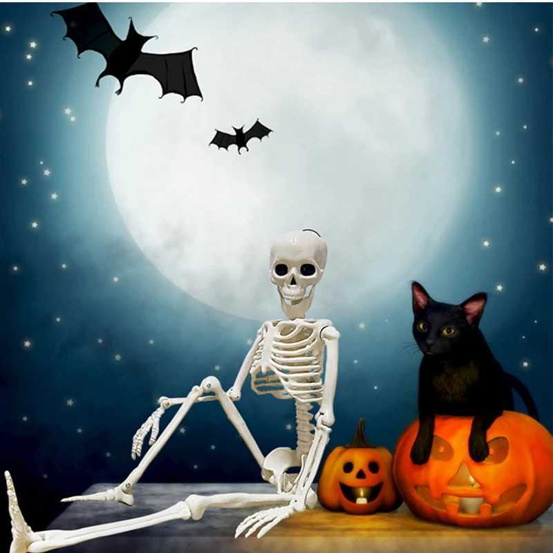 1pc Happy Halloween Modeling Humanoid Skeleton Decorative Props Haunted House Home Bedroom Balcony Decoration Party DIY Supplies XJ250804